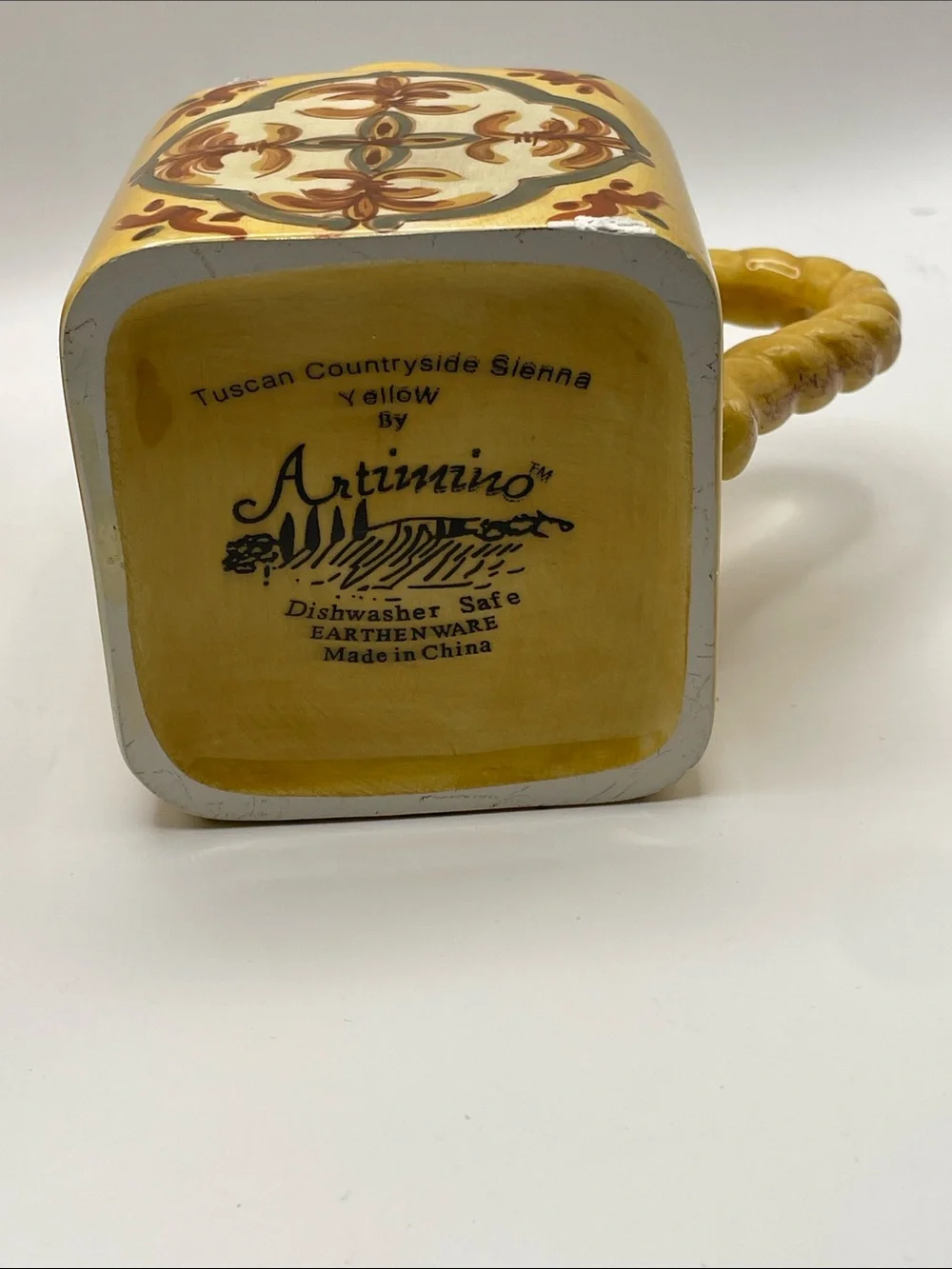 Artimino Tuscan Countryside Sienna Creamer, SugarJar (No Lid) with Metal Holder